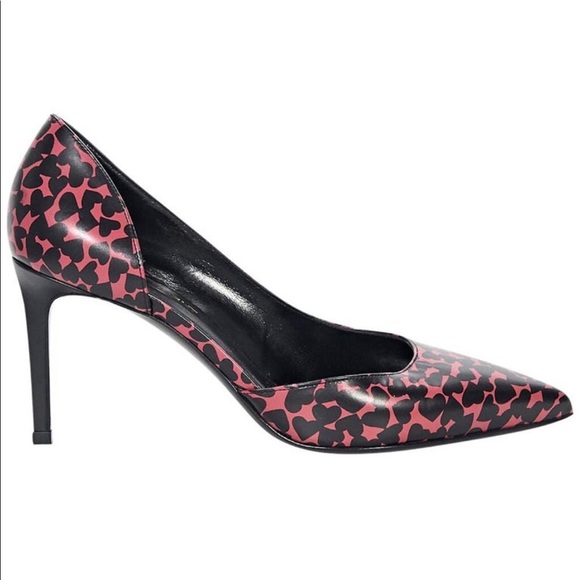 YSL Saint Laurent Pink/Black Heart Heels - Picture 3 of 8